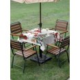 thumbnail image 3 of Outdoor Tablecloth with Umbrella Hole and Zipper, Grey Snowman Christmas Square Table Cloth 54x54 Inch Waterproof Tablecloth, Xmas Tree Branch Birds Picnic Table Cover for Patio Camping, 3 of 7