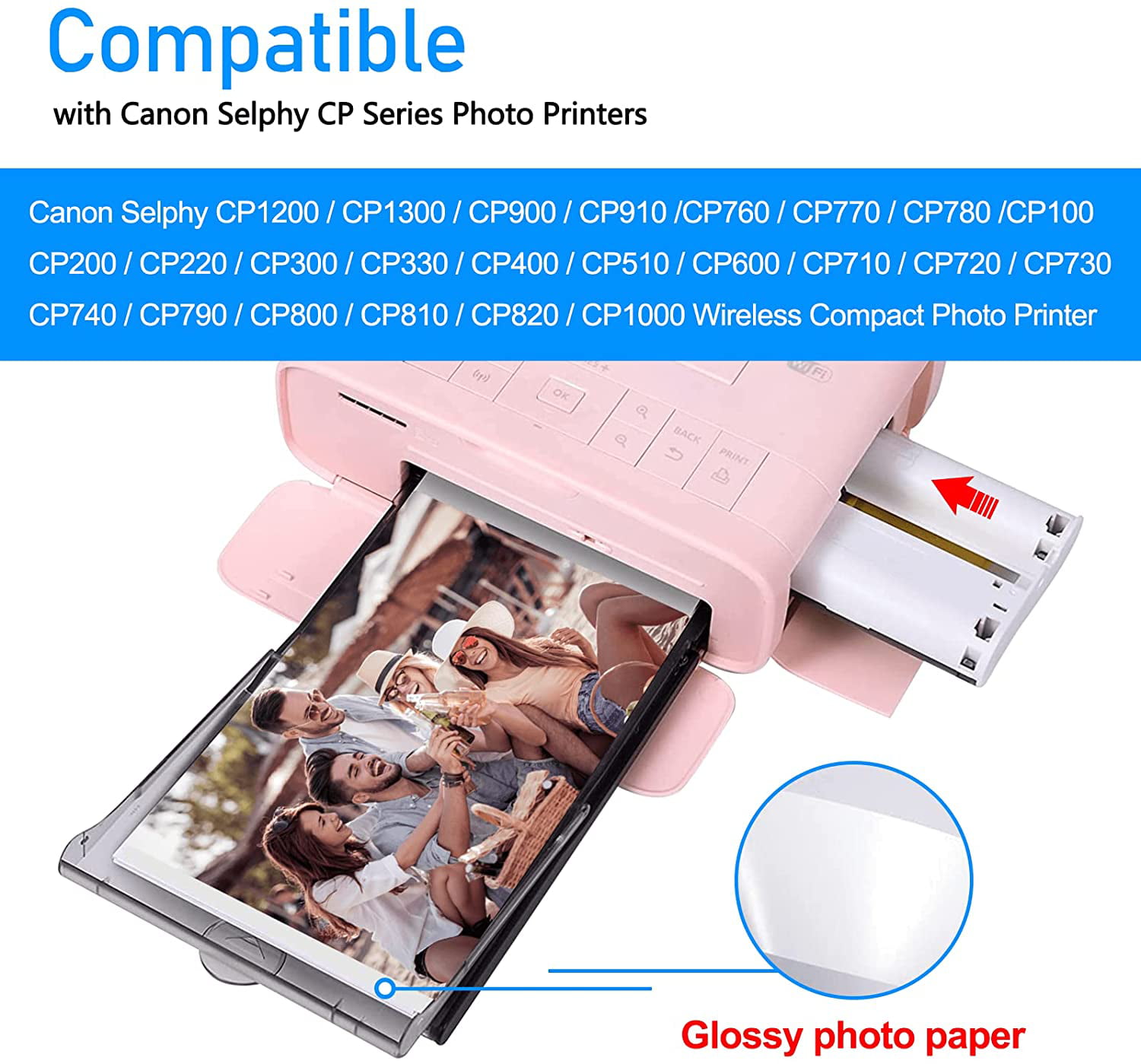mestre Privilegium Human GREENCYCLE 2 Set Compatible for Canon KP-36IN 1 Color Ink Cassette and 36  Sheets 4 x 6" Paper Glossy Set use in SELPHY CP1300 CP1200 CP910 CP760  CP800 Series Wireless Compact Photo
