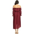 thumbnail image 2 of Fashion Womens Casual Long Sleeve Renaissance Peasant Boho Off Shoulder Maxi Beach Sundress, 2 of 5