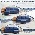 thumbnail image 2 of Magic Union Convertible Sectional Couches for Living Room- Small Space Couches L-Shaped Sofa, Corduroy Upholstered 3 Seats Sofas W/Storage Chaise, USB Ports, Side Pockets and Pillows, 2 of 9
