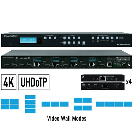 Key Digital Video Wall Processor Matrix with 4 HDMI Inputs and 4 Outputs KD-VW4x4ProK