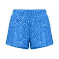 thumbnail image 3 of LIIPEE Women Shorts Carnival Party Glittering Sequins Elastic Waist Mini Hot Shorts Ladies Loose Fit Sexy Shorts Comfortable Soft Breathable Daily Shorts,Blue,S, 3 of 3