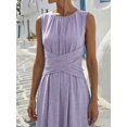 thumbnail image 4 of Womens Purple Sleeveless Maxi Dress, Criss-Cross Waist Summer Vacation, 4 of 4