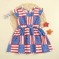 thumbnail image 2 of KPOPLK Toddler Girl 4th of July Outfit Smocked Dress Kids Little Girls Flutter Sleeve Princess Dresses Spring Summer Clothes(12-18 Months,Red), 2 of 7
