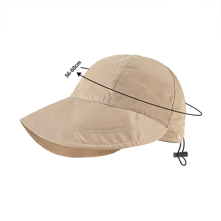 Hesroicy Sun Hat Foldable Wide Brim Drawstring Adjustable Quick
