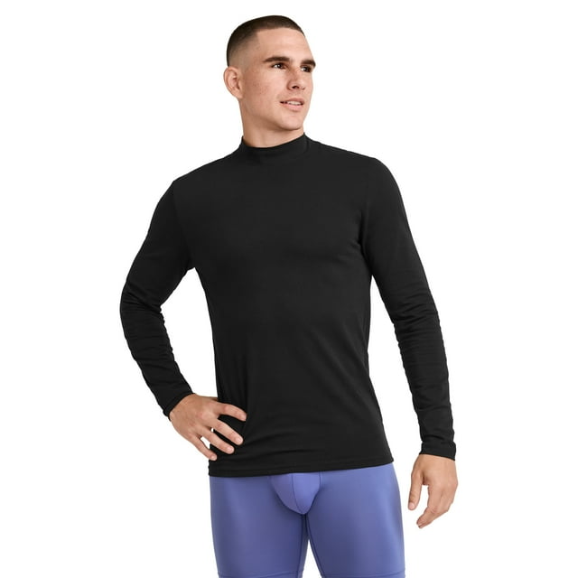 Jockey T-Shirt à Col Montant Extensible en Coton à Manches Longues pour Homme
