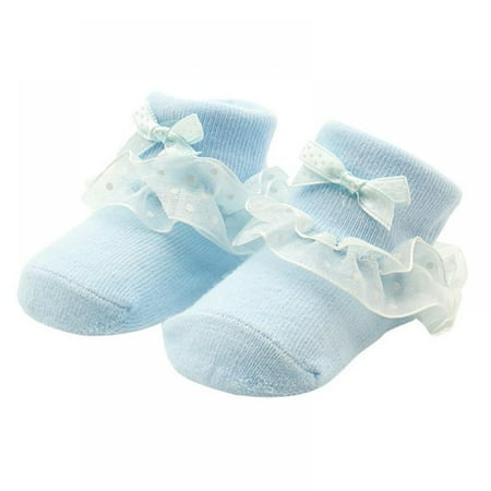 

1PC Infant Newborn Toddler Baby Girls Sock Children Princess Bowknot Lace Flowers Short Socks Cotton Ruffle Frilly Trim Ankle Socks