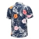 thumbnail image 4 of Blusa de Manga Corta Bloque de Impresión de Botón Collar de Solapa Blusa Casual, Mangas de Mano para Hombres, 4 of 7