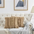 thumbnail image 3 of Home Soft Things Tread Pattern Faux Fur Pillow Covers, Set of 2, 20"x20", Tread Tan, 3 of 8