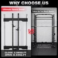 thumbnail image 6 of Folding Wall Mounted Squat Rack,1000 lbs Capacity Power Rack for Home Gym,Space-Saving Foldable Squat Rack with Pull-Up Bar & Landmine,Heavy-Duty 2.36" x 2.36" Steel Frame Power Cage, 6 of 11