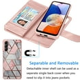 thumbnail image 3 of Galaxy A14 5G Case, A14 5G Wallet Case, Samsung Galaxy A14 5G 6.6 inchs PU Leather Case, Tekcoo Luxury Cash Credit Card Slots Folio Flip Cover [Detachable Magnetic Case] & Kickstand - -Rose Marble, 3 of 5