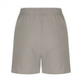 thumbnail image 6 of RYRJJ Linen Shorts for Women Summer Casual High Waisted Wide Leg Drawstring Beach Loose Shorts Comfy Fashion Outfits(Gray,M), 6 of 7