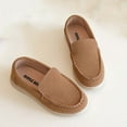 thumbnail image 6 of Miluxas Toddler Little Kid Boys Girls Soft Suede Leather Slip On Flat Boat Dress Shoes Wedding Shoes Loafers Brown 2.5(35), 6 of 9