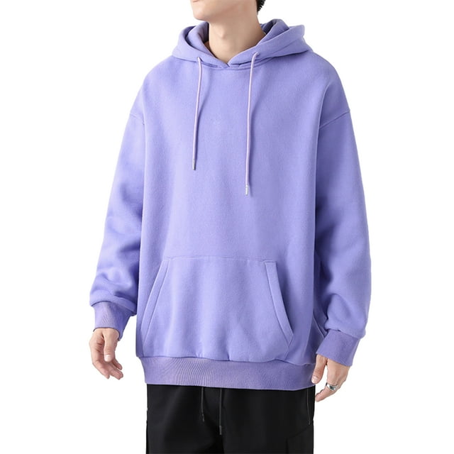 LUXUR Chandail à Manches Longues pour Hommes Loisirs Hiver Violet 4TG