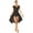 Black, variant on iEFiEL Womens Sheer Mesh Patchwork Lyrical Dance Dress Sleeveless Skirted Leotard Dance Costume Black M