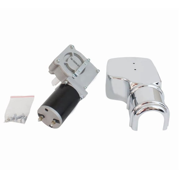1500W 60:1 Tarp Motor for Dump Truck Tarp Systems with Chrome Cover 12VDC / 52 AMPS / 45 RPM - Dump Truck Tarp Motor w/ 5-Hole Mounting Pattern (1 Year Warranty)