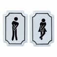 thumbnail image 2 of HomeRoots 484854 6.25 x 4.25 x 0.25 in. Black & White Metal People Bathroom Wall Decor - Set of 2, 2 of 3