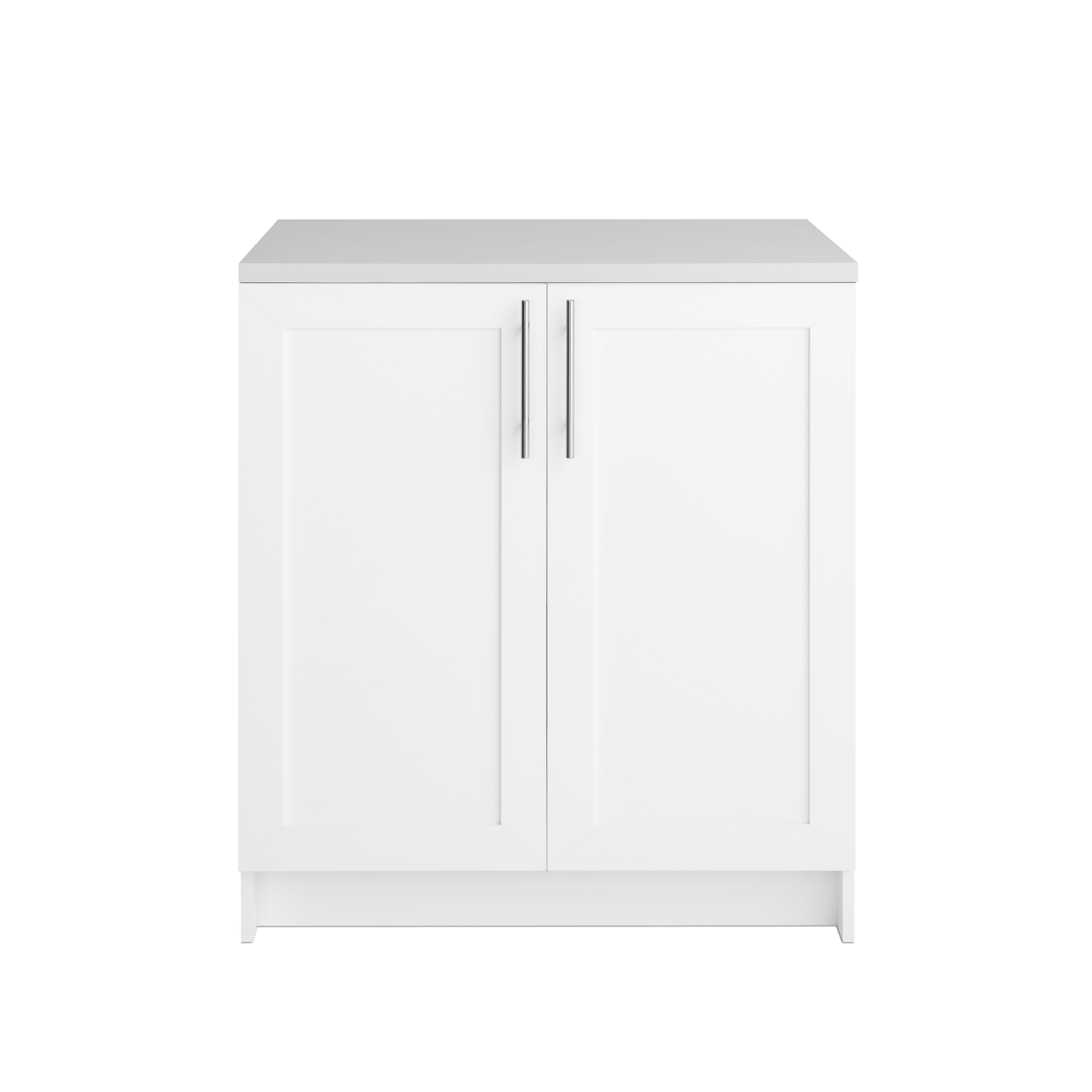 Prepac Elite 32" W Storage Cabinet with Panel Doors, White Storage Cabinet, Base Cabinet, Bathroom Cabinet with 1 Adjustable Shelf 24.5" D x 32" W x 36" H, WSCR-1005-1