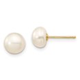 thumbnail image 2 of Real 14kt Yellow Gold 6-7mm White FW Cultured Pearl 18in. Necklace 7.25 Bracelet Earring Set; for Adults and Teens; for Women and Men, 2 of 6