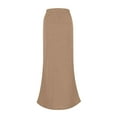 thumbnail image 4 of Riforla Slim Fit Ruched Pencil Skirts for Women High Waisted Elastic Band Bodycon Shirring Skirt Skirt and Fishtail Skirt Womens Skirts Khaki L, 4 of 5