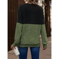 Army Lime Green Womens Long Sleeve Drop Shoulder Top Color Block ...