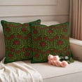 thumbnail image 2 of Vintage Red Roses Outdoor Waterproof Pillow Covers, Green Abstract Art Floral Ethnic Decorative Square Throw Pillowcase Sofa Cushion Sham for Patio/Couch/Chair, 24"x24" 2 Pack, 2 of 8