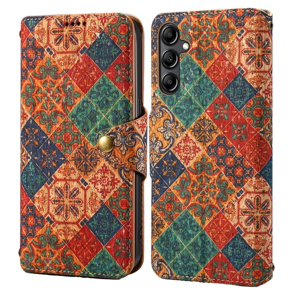for Samsung Galaxy S24 Plus Wallet Case with Lanyard for Women Girls, Flower Pattern Design PU Leather Flip Cover with Card Slots Kickstand Full Body Protective Case for Galaxy S24 Plus, Blue