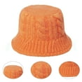 thumbnail image 6 of Dress Choice Plain Knit Bucket Hat Warm Wide Brim Cable Twist Pattern Foldable Floppy Fisherman Caps for Daily Wear, 6 of 8