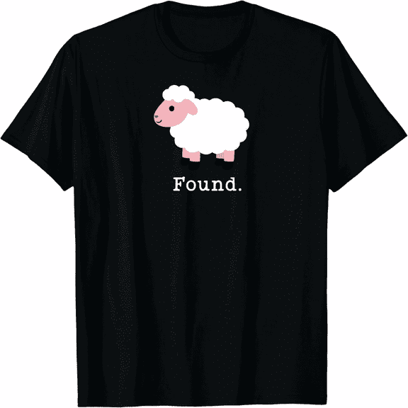 Found Minimalist Sheep Christian Psalm 23 Lamb Christian Unisex T-Shirt