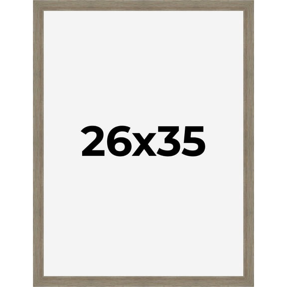 26x35 Frame Gray Barnwood Rustic Solid Wood Picture Frame | 1.5 Inch Moulding Width | Includes UV
