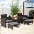 thumbnail image 2 of Costway 5 Piece PE Rattan Outdoor Patio Dining Set with Cover, Gray, 2 of 10