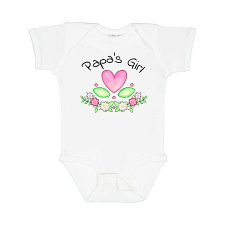 

Inktastic Papa s Girl- Heart Flowers Gift Baby Girl Bodysuit