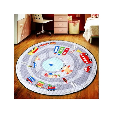 Meigar Round Rugs Baby Rug Nursery Home Decoration Area Bedroom Living Room Carpet Mat Crawling Mats Kids Play Storage Bag Special