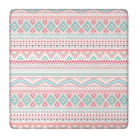 Vinyl Tablecloth Square Abstract Retro Plaid Style, Waterproof Elastic Fitted, Backed for Indoor Outdoor Dining Table