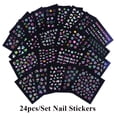 thumbnail image 1 of Pegatinas para decoración de uñas, 24 pegatinas fluorescentes con forma de mariposa para fiestas, aplicación versátil y fácil de usar, 1 of 6