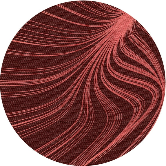 Ahgly Company Indoor Round Patterned Lava Red Area Rugs, 6' Round