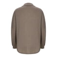 thumbnail image 6 of Olyvenn Womens Tops Button Down Shirts Spring Long Sleeve Lapel Neck Jacket Loose Ribbed Knit Work Blouses with Pocket Coffee 10, 6 of 9