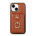 thumbnail image 3 of Compatible with iPhone 13 Wallet Case, PU Leather Case with Card Holder, 360° Rotation Ring Kickstand, Shoulder Strap, Magnetic Snap Protective Case Designed for iPhone 13, Brown, 3 of 8