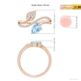 thumbnail image 5 of ANGARA Natural Aquamarine and Diamond Bypass Ring with Leaf Motif in 14K Rose Gold for Women (Size-7x5mm) | March Birthstone, Birthday, Anniversary, Jewelry Gift for Women | Natural Aquamarine Ring, 5 of 9