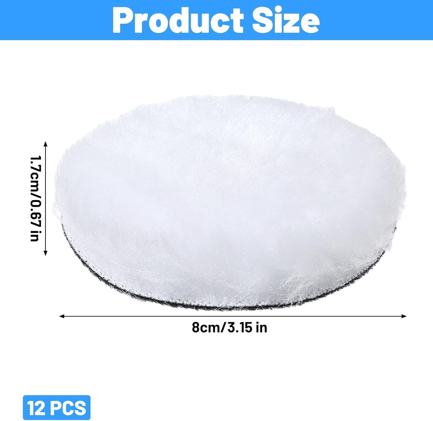 12 pieces of buffer pads, drilled polishing pads, 3-inch buffer pads, suitable for 10 drill adapter, car drilling buffers, polishers, waxers, (white black)