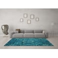 thumbnail image 3 of Ahgly Company Indoor Round Abstract Light Blue Modern Area Rugs, 3' Round, 3 of 4