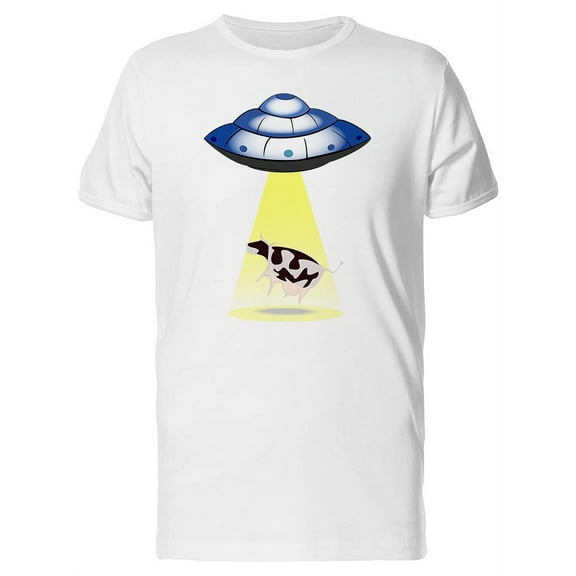Alien Spaceship Abducting A Cow T-Shirt Men -Image by Shutterstock, Male 3X-Large