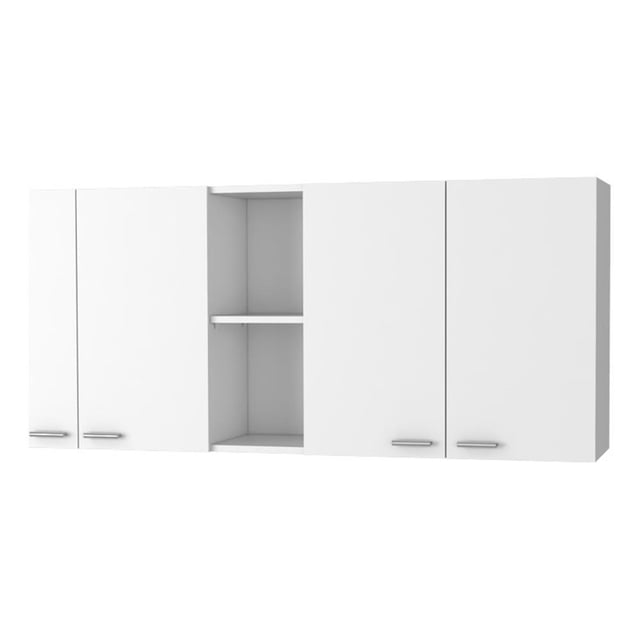 FM FURNITURE Winslow Wall Cabinet Four Doors Engineered Wood White