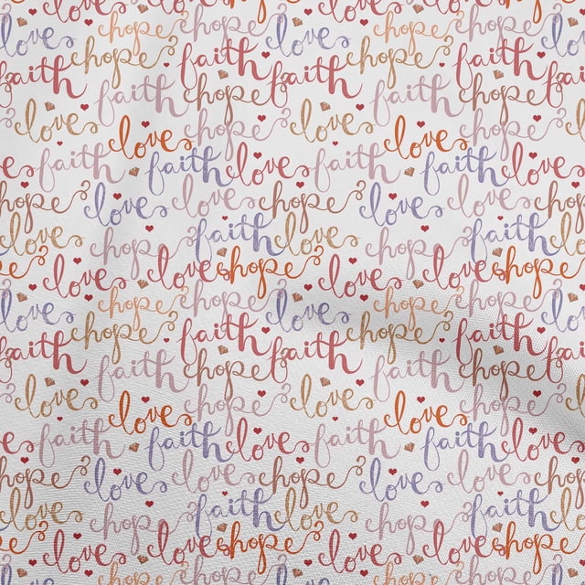 oneOone Popeline de Coton Tissu Rouge Texte Projets de Couture Tissu Imprimé au Mètre 42 Pouces de Large
