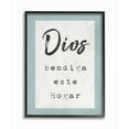 thumbnail image 2 of The Stupell Home Decor Collection Blue and White Dios Bendiga Este Hogar Spanish Typography Framed Giclee Texturized Art, 11 x 1.5 x 14, 2 of 5