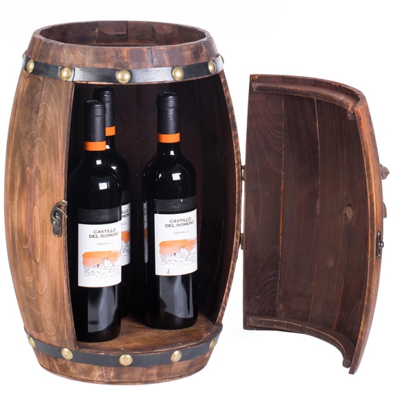 Wooden Barrel Shaped Vintage Decorative Wine Storage Rack