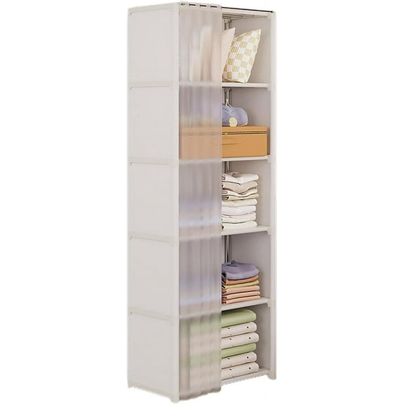 Portable Closet Wardrobe for Small Room, Clothes Storage Rack, Clothes Organizer Cabinet, Dust-Proof Garment Shelf for Home Bedroom Dormitory