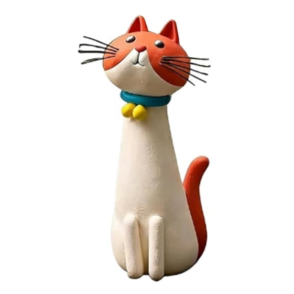 Flower Vases for Centerpieces,Handcrafted Quirky Cat Vase, Cat Flower Vase, Funny Kitty Planter for Desk, Shelf, Boho Home Decor, Unique Gift for Cats Lovers,Flower Vases for Bouquet,Orange