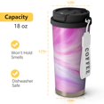 thumbnail image 4 of 18oz Travel Coffee Mug, 316 Stainless Steel Vacuum Insulated Tumbler with 2-in-1 Straw Lid & Strap, Liquid & Marble Print, 4 of 6
