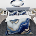 thumbnail image 2 of Designart "Flowing Vibrant Blue and Gold Art III" Modern Bedding Covert Set - Abstract Transitional Blue Abstract Bed Set With 2 Shams, 2 of 6